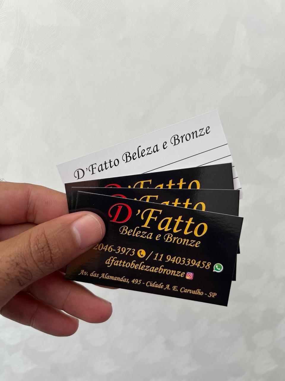 Cartões de visita D'Fatto Beleza e Bronze